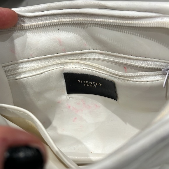 Givenchy Vintage White Leather Zip Clutch Bag Pouch 7” x 5” x 2.5” - Picture 11 of 16